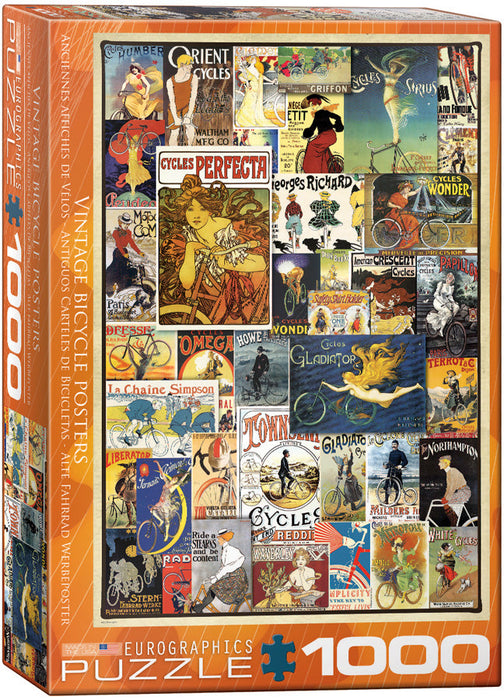 Puzzle: Vintage Art Collages - Vintage Bicycle Posters - for just $19.99! 