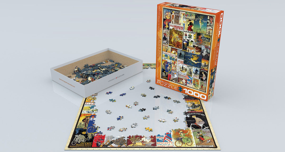 Puzzle: Vintage Art Collages - Vintage Bicycle Posters - for just $19.99! 