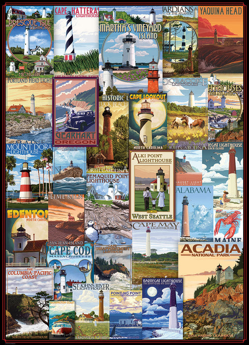 Puzzle: Vintage Art Collages - Lighthouses Vintage Posters - for just $19.99! 