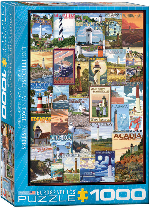 Puzzle: Vintage Art Collages - Lighthouses Vintage Posters - for just $19.99! 