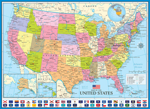 Puzzle: Maps & Flags - Map of the United States of America - for just $19.99! 