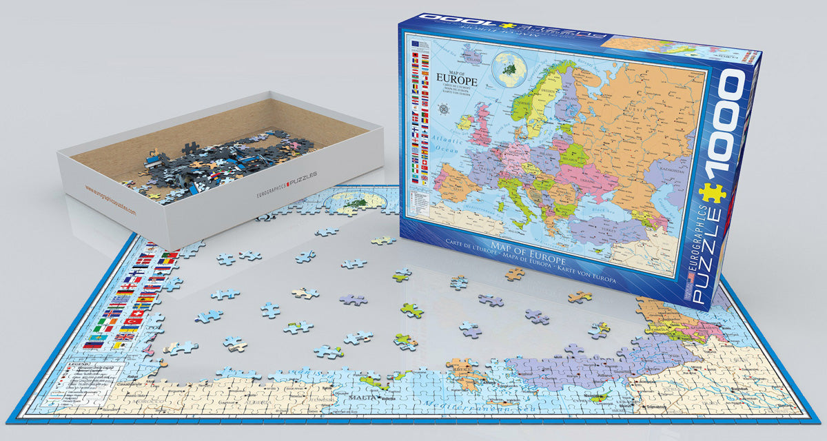 Puzzle: Maps & Flags - Map of Europe - for just $19.99! 