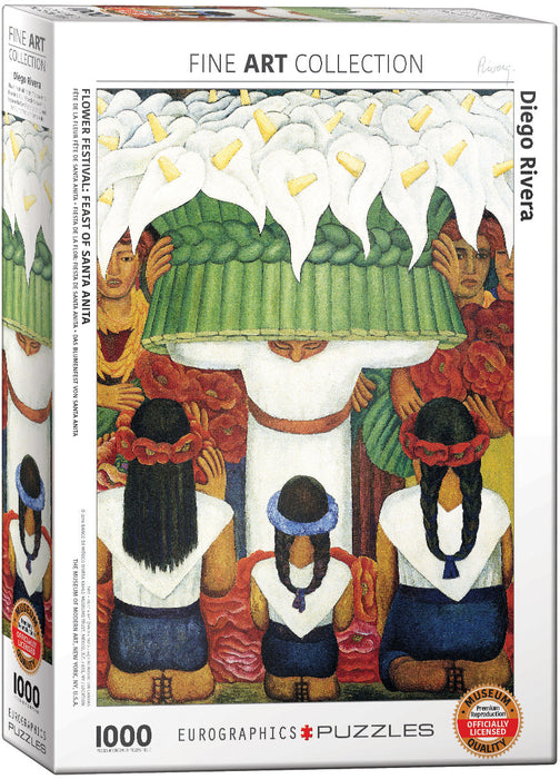Puzzle: Fine Art Masterpieces - Flower Festival Feast of Saint Anita by Diego Rivera - for just $19.99! 