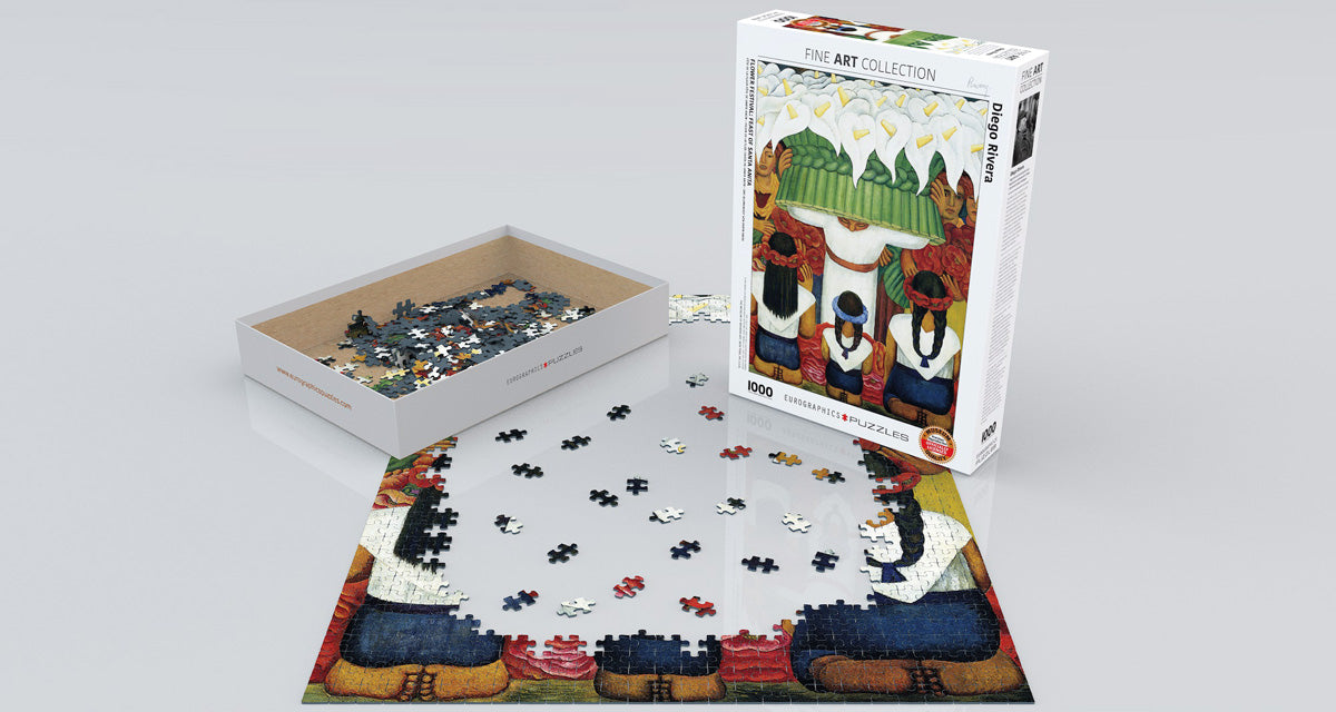 Puzzle: Fine Art Masterpieces - Flower Festival Feast of Saint Anita by Diego Rivera - for just $19.99! 