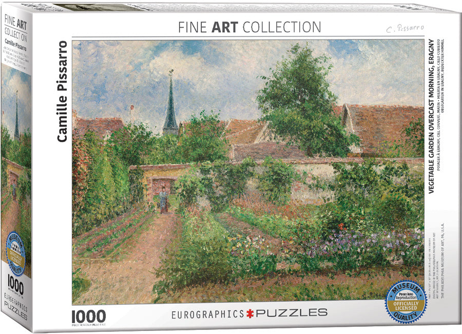 Puzzle: Fine Art Masterpieces - Vegetable Garden Overcast Morning Eragny by Camille Pissarro - for just $19.99! 