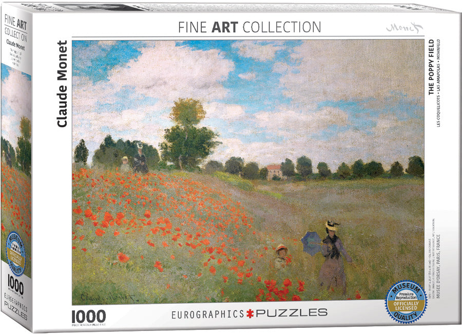 Puzzle: Fine Art Masterpieces -  The Poppy Field by Claude Monet - for just $19.99! 