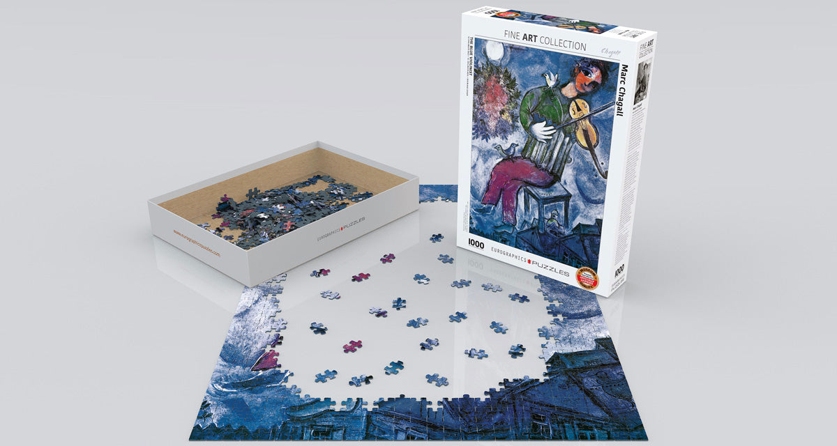 Puzzle: Fine Art Masterpieces - The Blue Violinist by Marc Chagall - for just $19.99! 