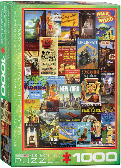 Puzzle: Vintage Art Collages - Pennsylvania Railroad Vintage Posters - for just $19.99! 
