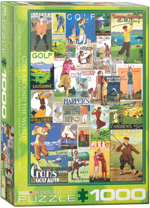 Puzzle: Vintage Art Collages - Golf Around the World - for just $19.99! 