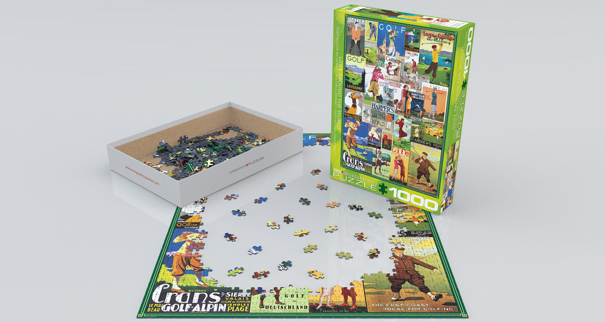 Puzzle: Vintage Art Collages - Golf Around the World - for just $19.99! 