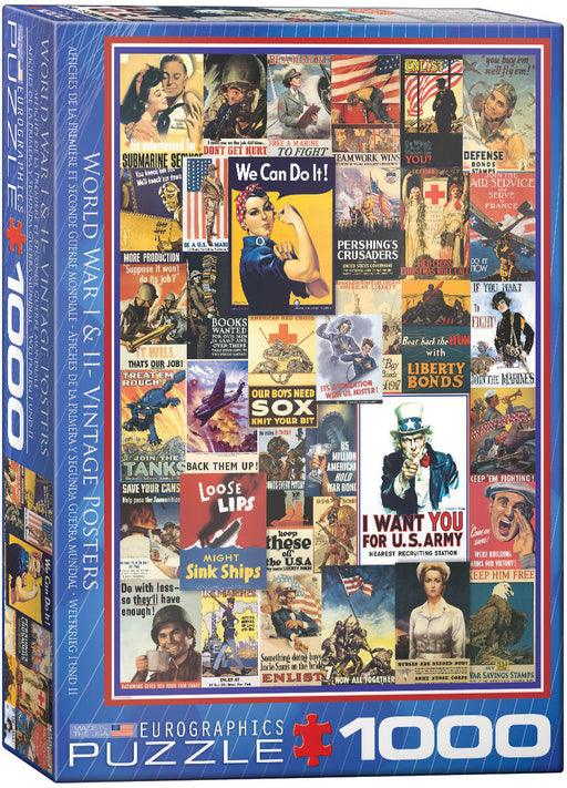 Puzzle: Vintage Art Collages - World War I & II Vintage Posters - for just $19.99! 