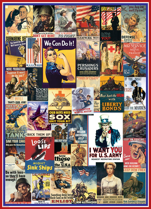 Puzzle: Vintage Art Collages - World War I & II Vintage Posters - for just $19.99! 