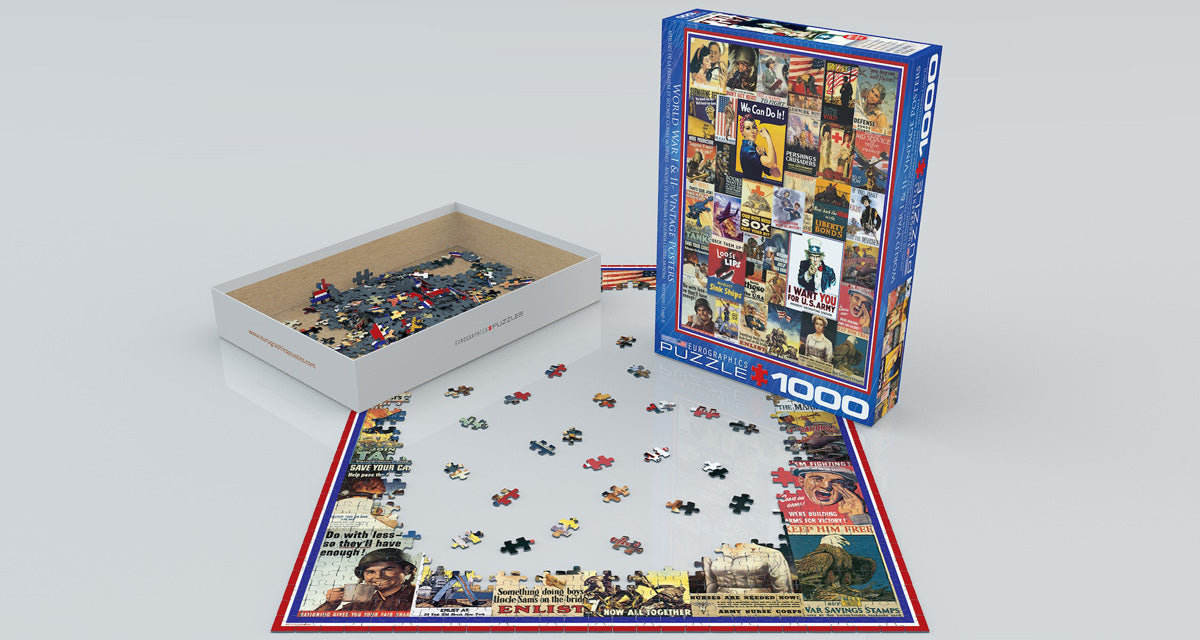 Puzzle: Vintage Art Collages - World War I & II Vintage Posters - for just $19.99! 