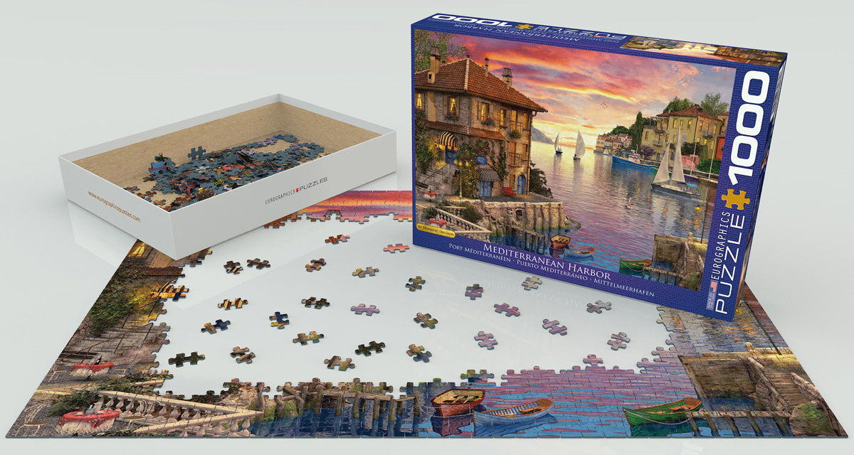 Puzzle: Artist Series - Mediterranean Harbor by Dominic Davison - for just $19.99! 