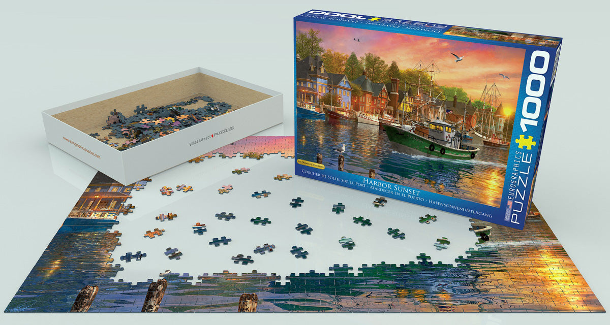 Puzzle: Artist Series - Harbor Sunset by Dominic Davison - for just $19.99! 