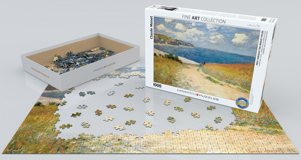 Puzzle: Fine Art Masterpieces - Path through the Wheat Fields by Claude Monet - for just $19.99! 