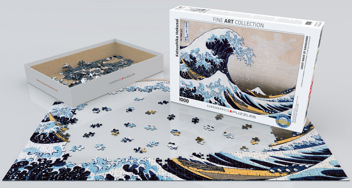 Puzzle: Fine Art Masterpieces - Great Wave of Kanagawa by Katsushika Hokusai - for just $19.99! 