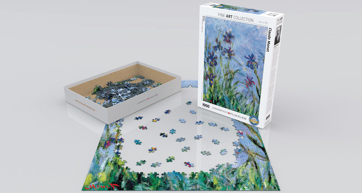 Puzzle: Fine Art Masterpieces - Irises (Detail) by Claude Monet - for just $19.99! 