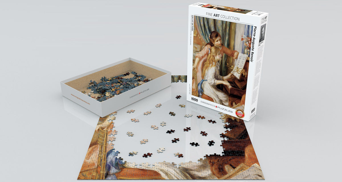 Puzzle: Fine Art Masterpieces - Girls at the Piano by Pierre-Auguste Renoir - for just $19.99! 