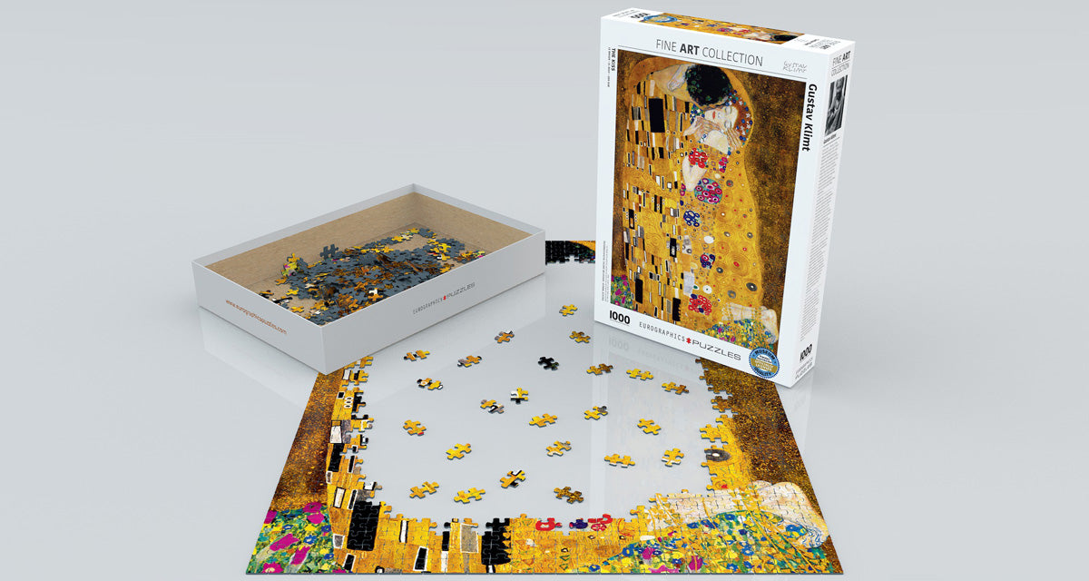 Puzzle: Fine Art Masterpieces - The Kiss by Gustav Klimt - for just $19.99! 