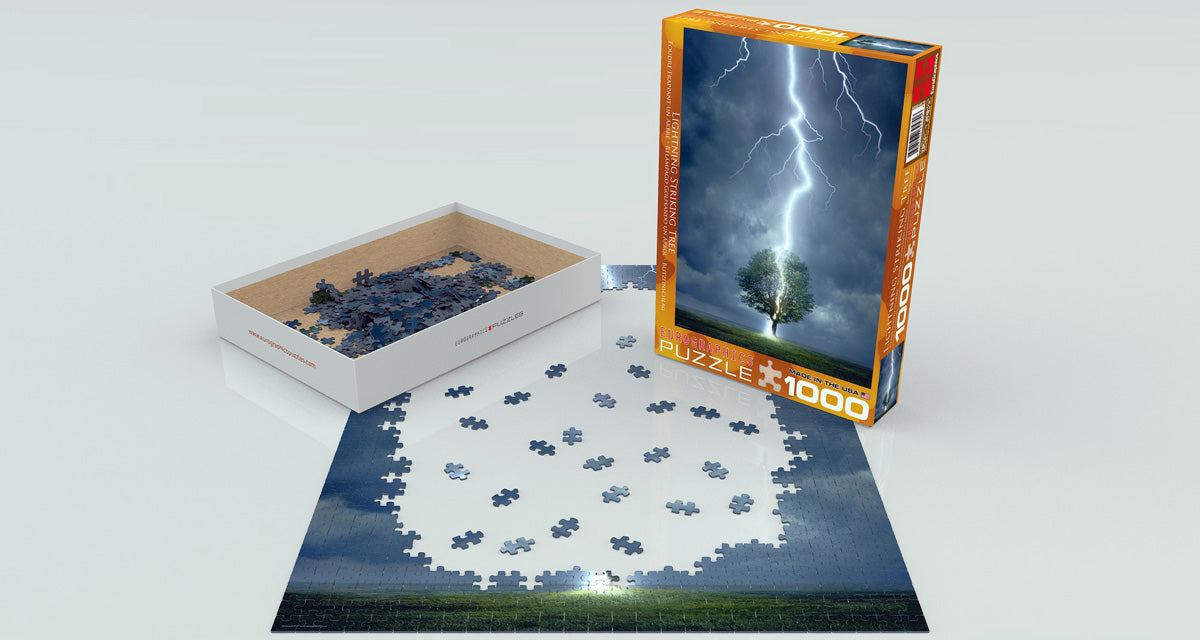 Puzzle: Scenic Photography - Lightning Striking Tree - for just $19.99! 