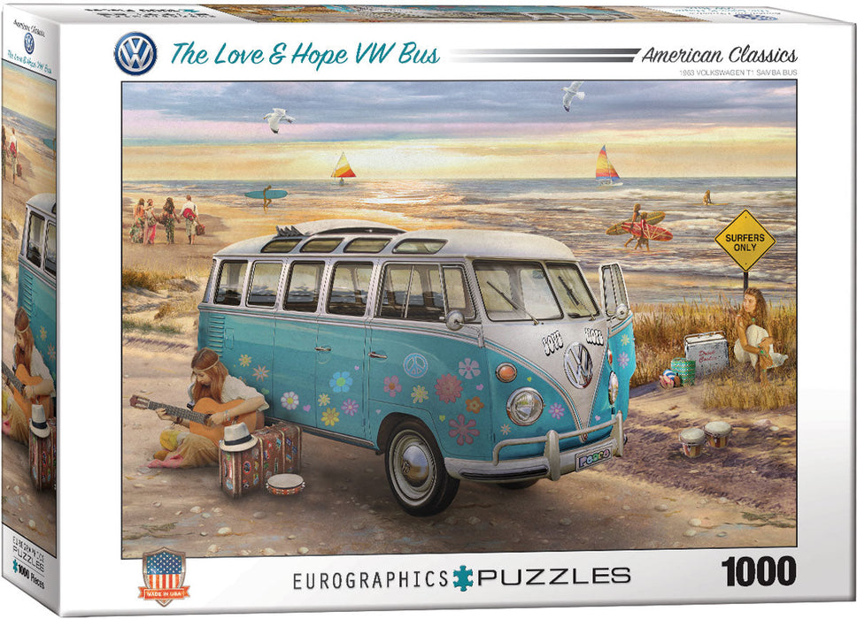 Puzzle: American Car Classics - The Love & Hope VW Bus - for just $19.99! 