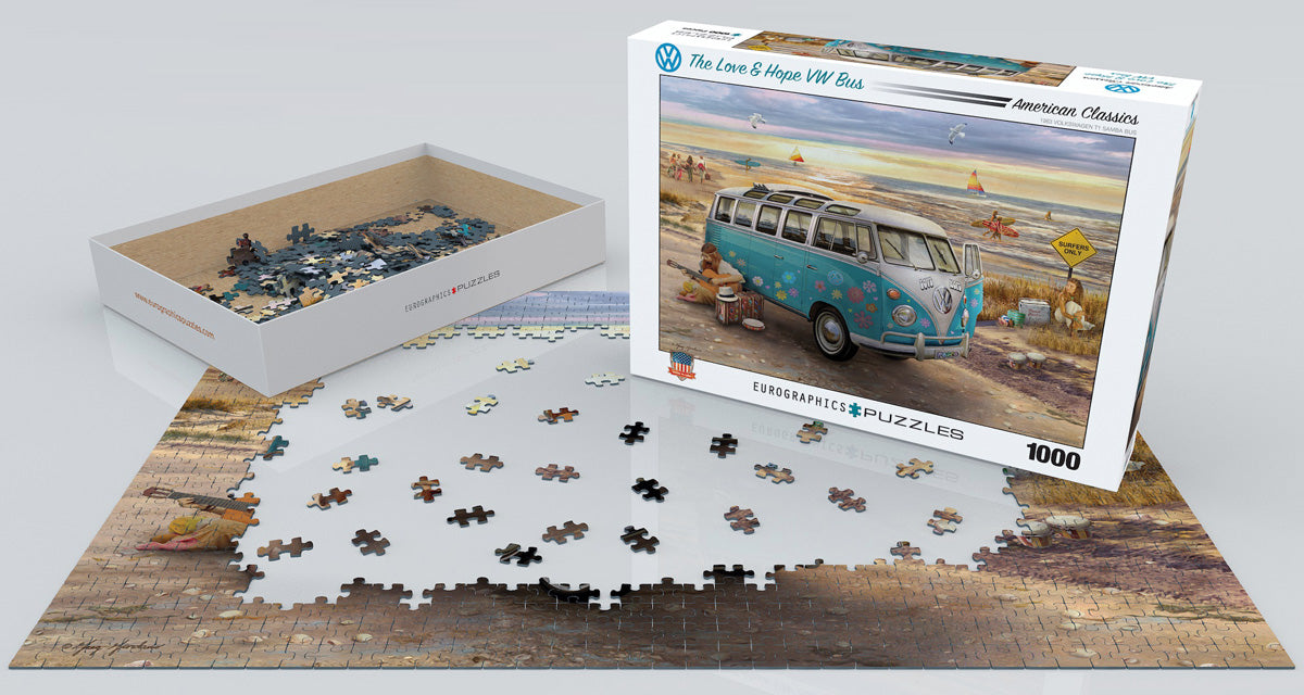 Puzzle: American Car Classics - The Love & Hope VW Bus - for just $19.99! 