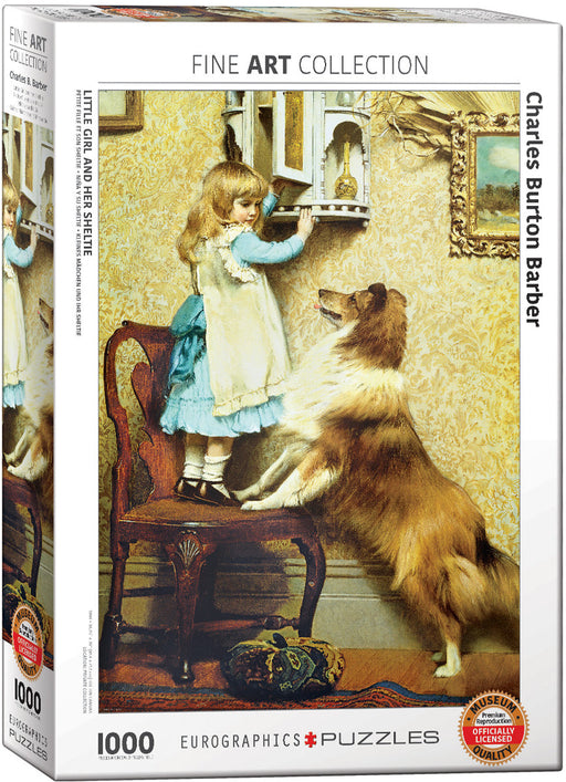 Puzzle: Fine Art Masterpieces - Little Girl and Her Sheltie by Charles Burton Barber - for just $19.99! 