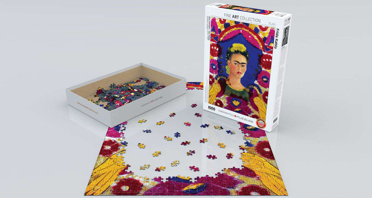 Puzzle: Fine Art Masterpieces - Frida Kahlo - Self Portrait - The Frame - for just $19.99! 