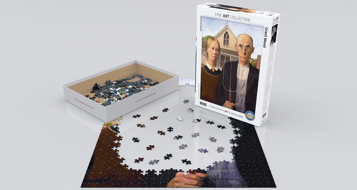 Puzzle: Fine Art Masterpieces - American Gothic by Grant Wood - for just $19.99! 