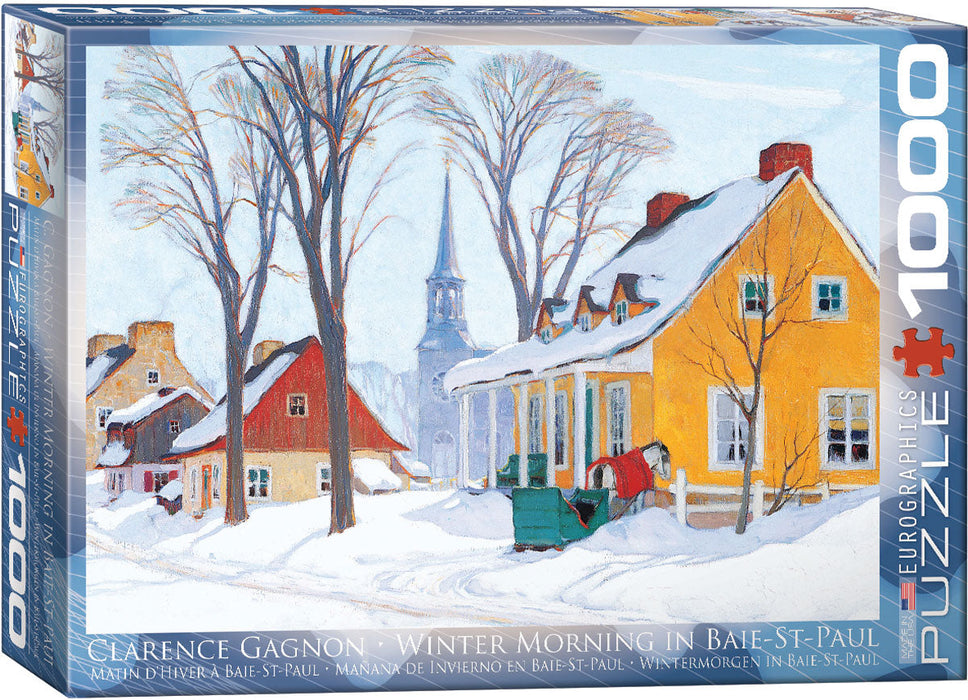 Puzzle: Fine Art Masterpieces - Winter Morning in Baie-St-Paul by Clarence Gagnon - for just $19.99! 