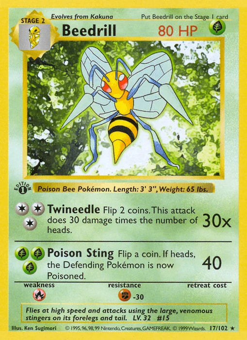 Beedrill (17/102) (Shadowless) [Base Set 1st Edition] - for just $34.10! 