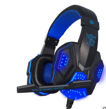Pu mind pc780 black blue head game Gaming Headset computer YY voice with Mike black blue light headphones - for just $61.58! 