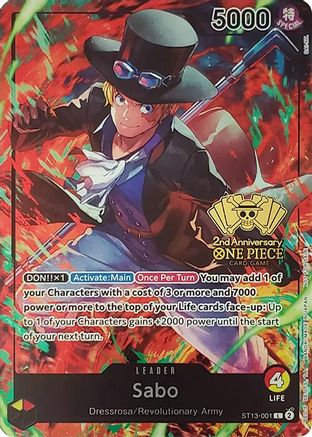 Sabo (2nd Anniversary Tournament) (ST13-001) - One Piece Promotion Cards Foil - for just $10.20! 