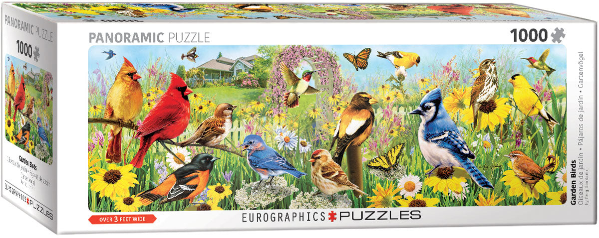 Puzzle: Panoramic Puzzles - Garden Birds Panoramic by Greg Giordano - for just $19.99! 