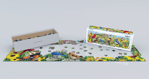 Puzzle: Panoramic Puzzles - Garden Birds Panoramic by Greg Giordano - for just $19.99! 