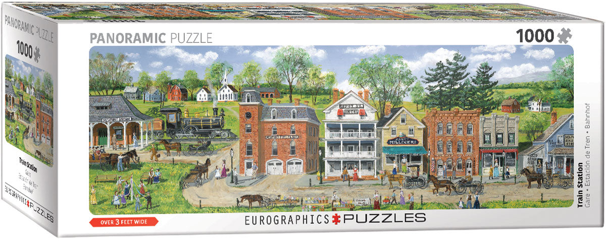 Puzzle: Panoramic Puzzles - Train Station by Bob Fair - for just $19.99! 