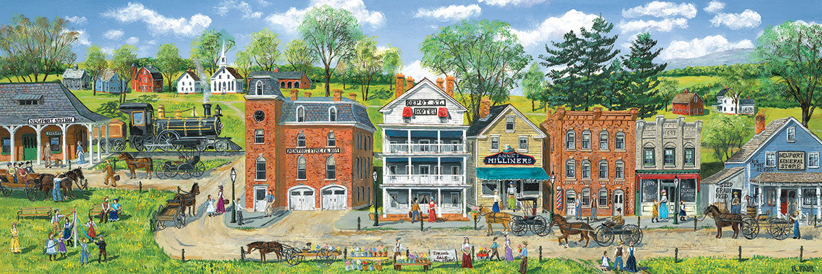 Puzzle: Panoramic Puzzles - Train Station by Bob Fair - for just $19.99! 