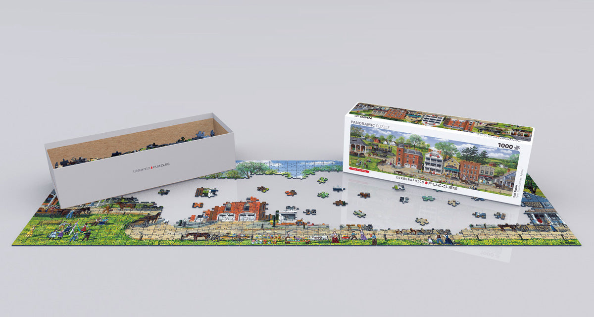 Puzzle: Panoramic Puzzles - Train Station by Bob Fair - for just $19.99! 