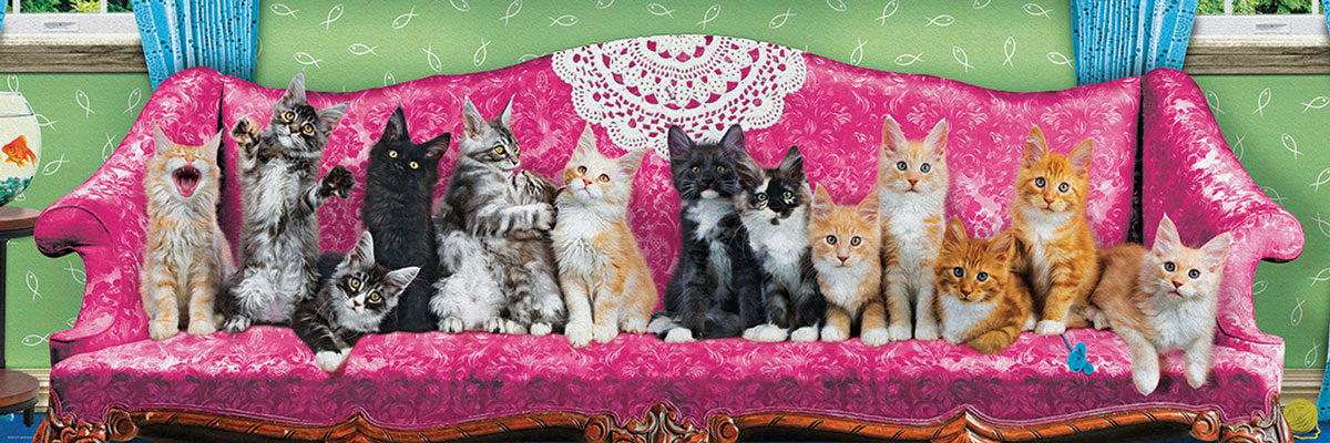 Puzzle: Panoramic Puzzles - Kitty Cat Couch - for just $19.99! 