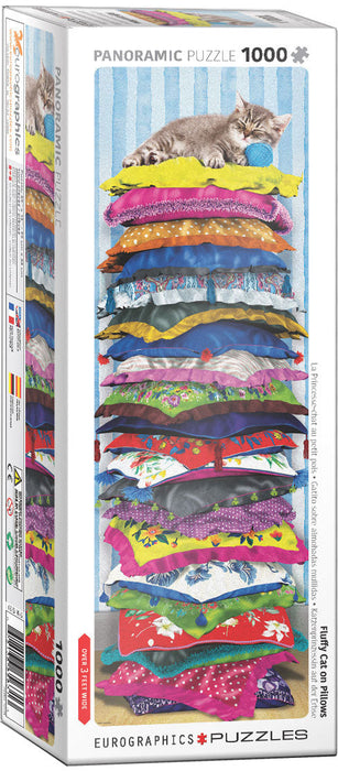 Puzzle: Panoramic Puzzles - Fluffy Kitty on Pillows - for just $19.99! 