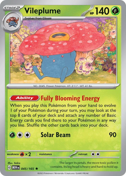 Vileplume (045/165) (Theme Deck Exclusive) [Scarlet & Violet 151] - for just $6.40! 