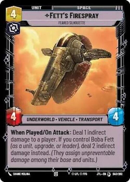 Fett's Firespray - Feared Silhouette (240/257) [Jump to Lightspeed] - for just $0.35! 