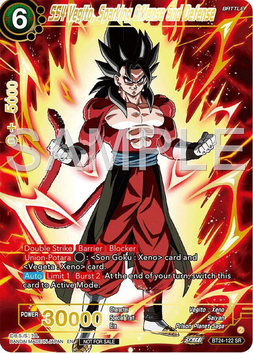 SS4 Vegito, Sparking Offense and Defense (Championship 2024 Finals Pack) (Gold Stamped) (BT24-122) [Tournament Promotion Cards] - for just $18.05! 