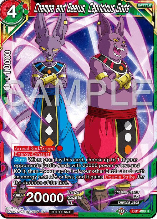Champa and Beerus, Capricious Gods (Championship 2024 Finals Pack) (DB1-088) [Tournament Promotion Cards] - for just $0.40! 