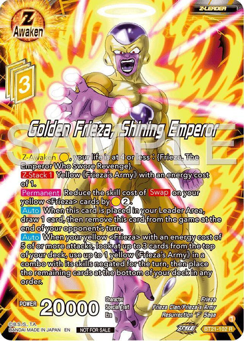 Golden Frieza, Shining Emperor (Championship 2024 Finals Zenkai Pack) (BT21-102) [Tournament Promotion Cards] - for just $7.90! 