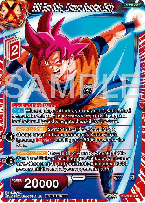 SSG Son Goku, Crimson Guardian Deity (Championship 2024 Finals Zenkai Pack) (BT24-004) [Tournament Promotion Cards] - for just $3.65! 