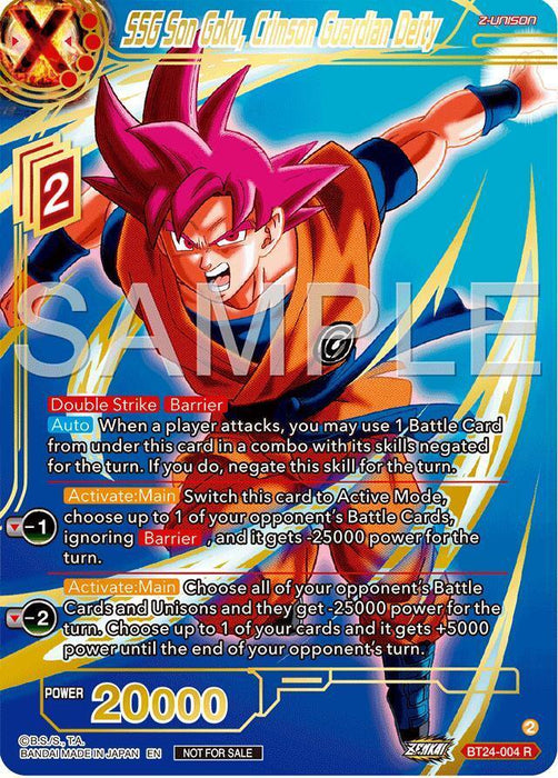 SSG Son Goku, Crimson Guardian Deity (Championship 2024 Finals Zenkai Pack) (Gold Stamped) (BT24-004) [Tournament Promotion Cards] - for just $17.60! 