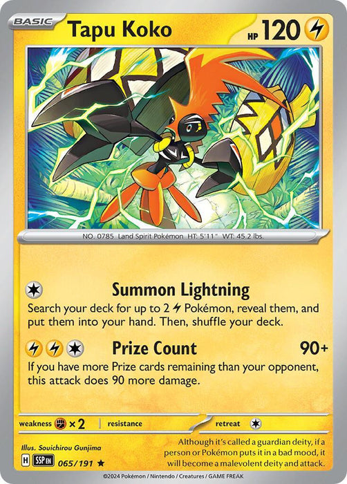 Tapu Koko (065/191) (Theme Deck Exclusive) [Scarlet & Violet: Surging Sparks] - for just $0.55! 