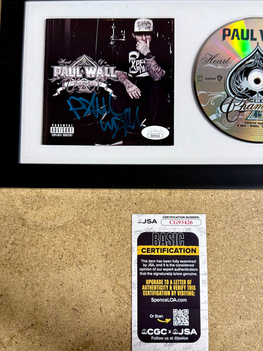 Rapper Paul Wall Signed “Heart Of A Champion” (2010) Framed CD With JSA COA - for just $150! 